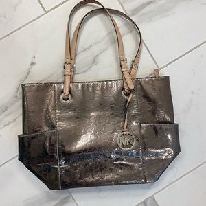 Michael Kors Tote, Metallic Gunmetal